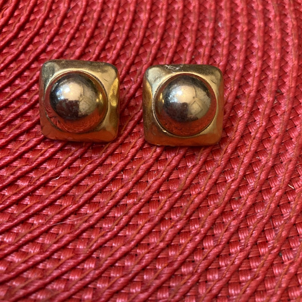 Bundle 5, get 20% off - Vintage Square Hammered Brass Stud Earrings
